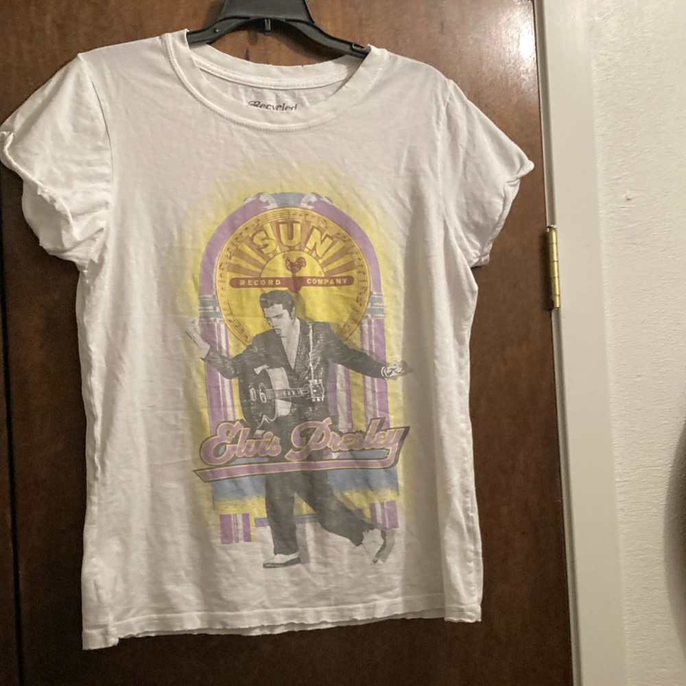 Vintage Sun Records White Elvis Presley Graphic T-Shirt